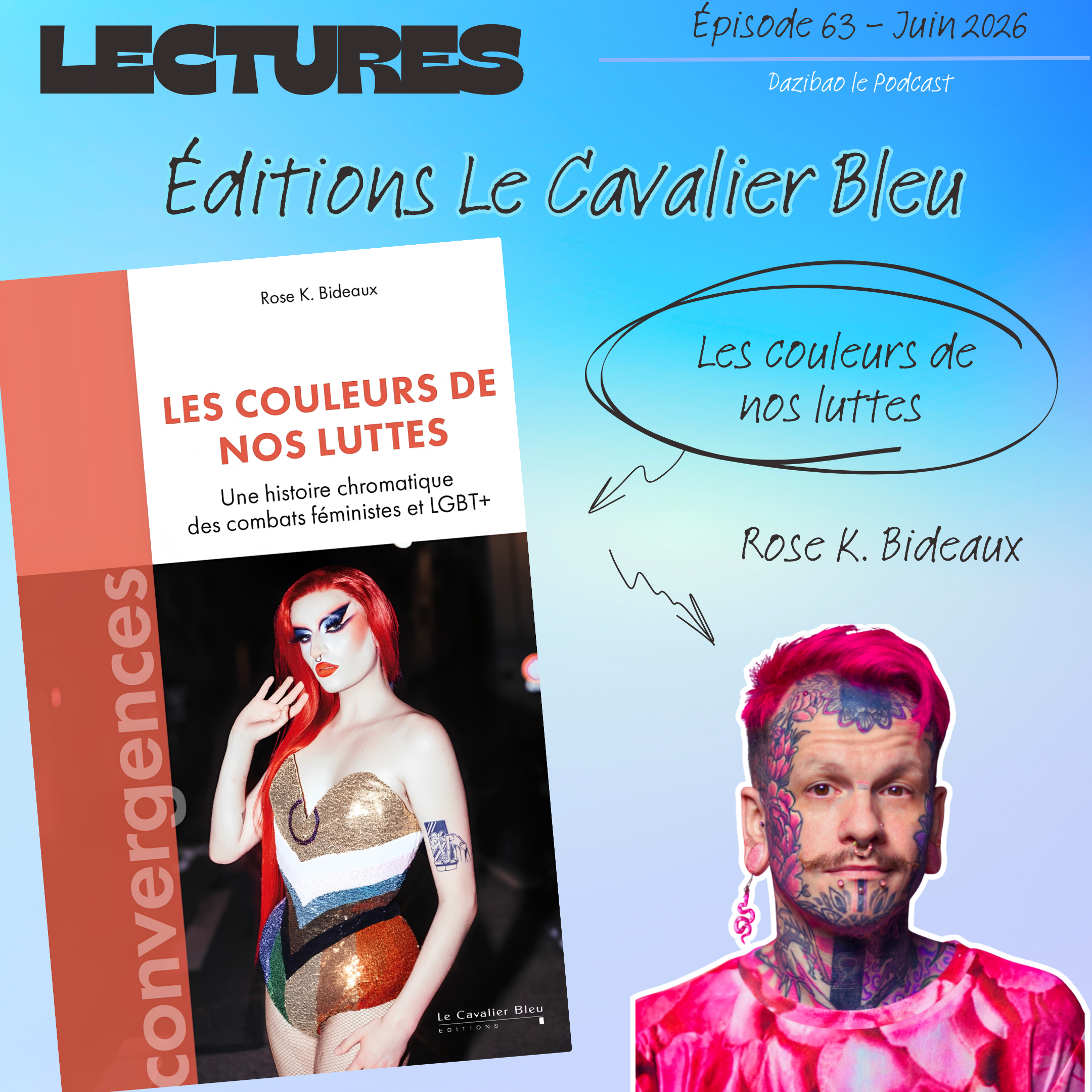 Épisode 63 – Lectures :  » Les couleurs de nos luttes » de Rose K. Bideaux – Éditions Le Cavalier Bleu.